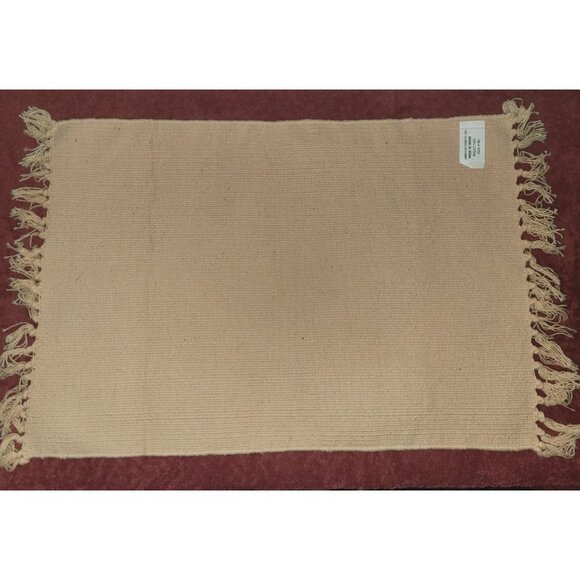 Placemat or Rug Co 19x13" Cotton Stencil Southwestern Native American  Fringed - Picture 2 of 3